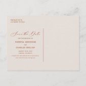 Boho Terracotta Floral Line Arch Save the Date Aankondigingskaart (Achterkant)