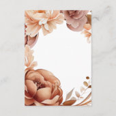 Boho Terracotta Floral Mason Jar Wedding Details Informatiekaartje (Achterkant)