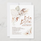 Boho Terracotta Floral Pampas Grass Baby shower Kaart (Voorkant)