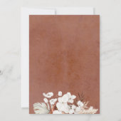 Boho Terracotta Floral Pampas Grass Baby shower Kaart (Achterkant)
