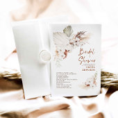 Boho Terracotta Floral Pampas Grass Vrijgezellenfe Kaart