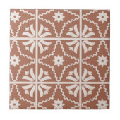 Boho Terracotta Floral Pattern Tegeltje (Voorkant)