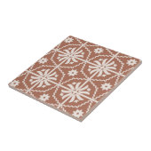 Boho Terracotta Floral Pattern Tegeltje (Zijkant)