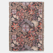 Boho Terracotta Floral Pattern Throw Blanket Deken (Voorkant Verticaal)
