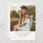 Boho Terracotta Floral Photo Graduation Save The Date (Achterkant)