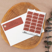 Boho Terracotta Floral Retouradres Etiket