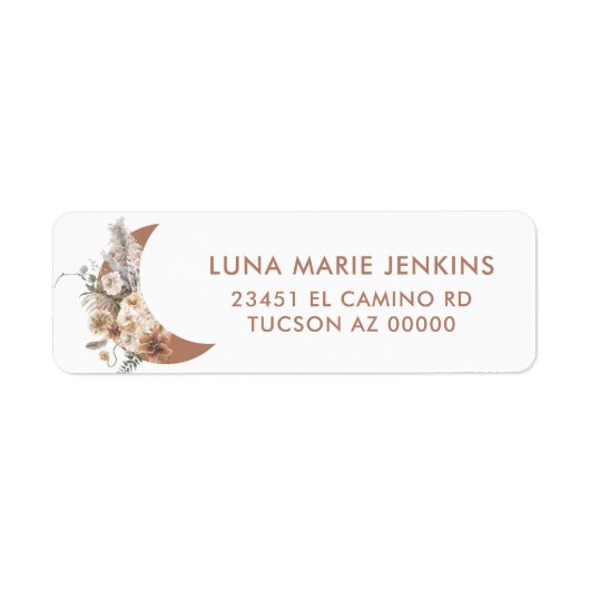 Boho Terracotta Floral Return Address Labels (Voorkant)