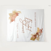 Boho Terracotta floral Vrijgezellenfeest Achtergro Wandkleed (Voorkant (horizontaal))