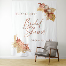 Boho Terracotta floral Vrijgezellenfeest Achtergro