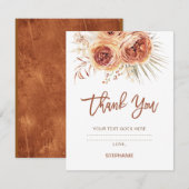 Boho Terracotta Floral Vrijgezellenfeest Bedankt K Kaart (Voorkant / Achterkant)