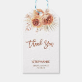 Boho Terracotta Floral Vrijgezellenfeest Hartelijk Cadeaulabel (Voorkant)