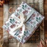 Boho Terracotta Floral Waterverf Pattern Inpakpapier Vel<br><div class="desc">Dit is een prachtig origineel ontwerp van de waterverf dat in onze studio is gemaakt. De delicate terracotta-bloemen contrasteren prachtig met de groene foliage-elementen. Geweldig voor bruiloften,  verjaardagen,  verjaardagen en meer.</div>