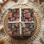 Boho Terracotta Floral Waterverf Pattern Inpakpapier Vel<br><div class="desc">Dit is een prachtig origineel ontwerp van de waterverf dat in onze studio is gemaakt. De delicate terracotta-bloemen contrasteren prachtig met de groene foliage-elementen. Geweldig voor bruiloften,  verjaardagen,  verjaardagen en meer.</div>