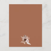 Boho Terracotta Floral Wedding Details Informatiekaartje (Achterkant)