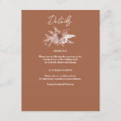 Boho Terracotta Floral Wedding Details Informatiekaartje (Voorkant)