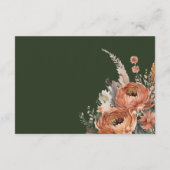 Boho Terracotta Floral Wedding Details Kaart (Achterkant)
