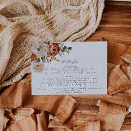Boho Terracotta Floral Wedding Details Kaart