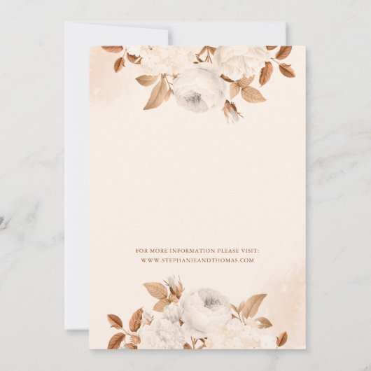 Boho Terracotta Floral Wedding Invitation Kaart (Achterkant)
