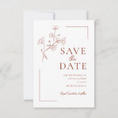 Boho Terracotta Floral Wedding Save the Date (Voorkant)