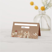 Boho Terracotta Floral Wildflower Beige Wedding Plaatskaartje (Voorkant)