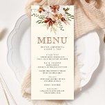 Boho Terracotta Floral Wildflower Cream Wedding Menu<br><div class="desc">Elegant menu met prachtige rustieke wilde bloemen en moderne typografie.</div>