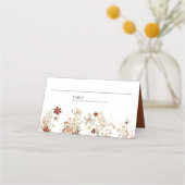 Boho Terracotta Floral Wildflower Witte bruiloft Plaatskaartje (Voorkant)