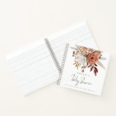 Boho Terracotta Florals Baby shower Gastenboek Notitieboek (Binnen)