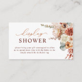 Boho Terracotta Flowers Fall Display Shower Informatiekaartje (Voorkant)