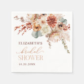 Boho Terracotta Flowers Herfst Vrijgezellenfeest Servet (Voorkant)