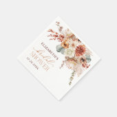 Boho Terracotta Flowers Herfst Vrijgezellenfeest Servet (Hoek)