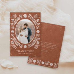 Boho Terracotta foto Dank u kaart