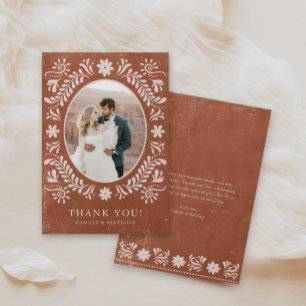 Boho Terracotta foto Dank u kaart