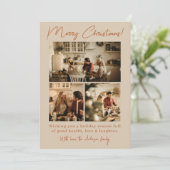 Boho Terracotta Foto Moderne Familie Kerstmis Feestdagenkaart (Staand voorkant)