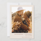 Boho Terracotta Foto Pampas Grass Wedding Kaart (Achterkant)