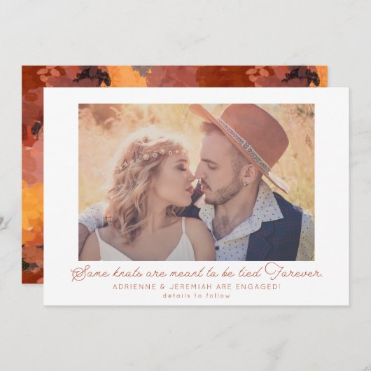 Boho Terracotta Foto Verloving Aankondiging (Voorkant / Achterkant)