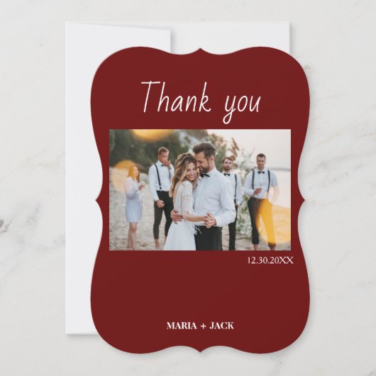 Boho Terracotta Foto Weddenschap Hartelijk dank Kaart (Voorkant)