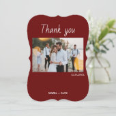 Boho Terracotta Foto Weddenschap Hartelijk dank Kaart (Staand voorkant)