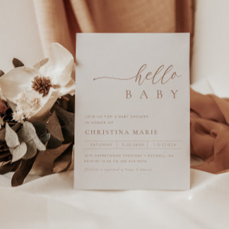 Boho Terracotta Gender Neutral Baby shower Kaart