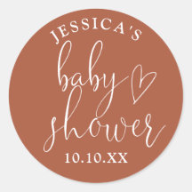 Boho Terracotta Geslachtsneutrale Baby Shower Favo