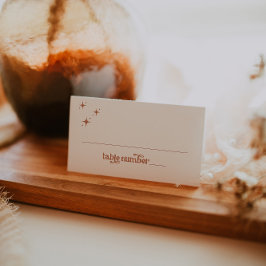 Boho Terracotta Gevouwen Plaats Kaart Plaatskaartje