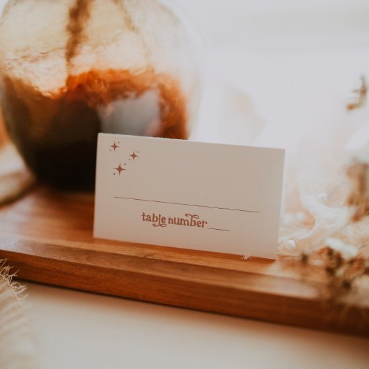 Boho Terracotta Gevouwen Plaats Kaart Plaatskaartje