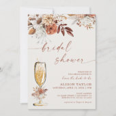 Boho Terracotta Gold Champagne Vrijgezellenfeest Kaart (Voorkant)