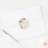 Boho Terracotta Gouden Champagne Bruidsdouche Ronde Sticker (Envelop)