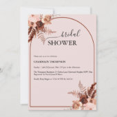 Boho Terracotta Gras Roze Roze Bruidsmeisjesfeest Kaart (Voorkant)