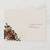 Boho Terracotta Greenery Floral Gold RSVP Uitnodiging Briefkaart (Achterkant)