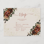 Boho Terracotta Greenery Floral Gold RSVP Uitnodiging Briefkaart (Voorkant)
