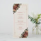 Boho Terracotta Greenery Floral Wedding Menu (Staand voorkant)