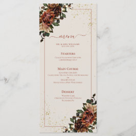 Boho Terracotta Greenery Floral Wedding Menu