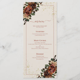 Boho Terracotta Greenery Floral Wedding Menu