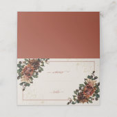 Boho Terracotta Greenery Floral Wedding Plaatskaartje (Buitenkant ongevouwen)